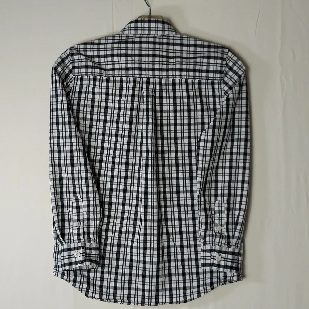 Gymboree Boy's Black & White checkered button-up Shirt Size 10